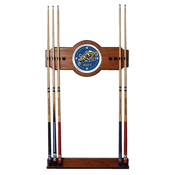 Trademark United States Naval Academy Wood and Mirror Wall Cue Rack