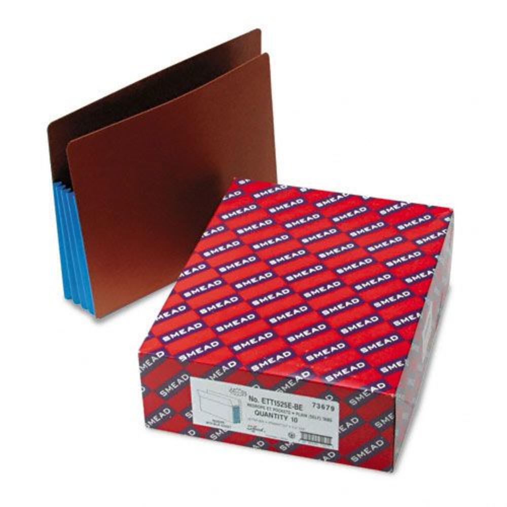 Smead SMD73679 3 1/2" Expansion File Pockets, Letter, Blue/Red