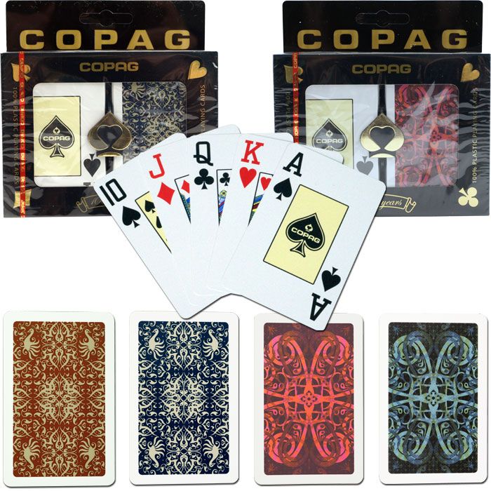 Copag Cards Bridge Size JUMBO Index - Gold Line Script & Aldrava
