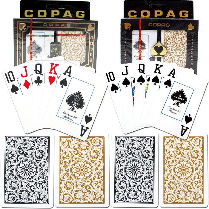 Copag Cards Poker & Bridge JUMBO Index - 1546 Black/Gold Set of 2