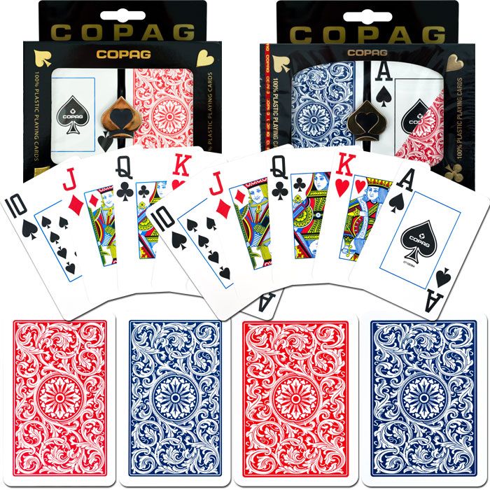 Copag Cards Poker & Bridge Jumbo Index - Blue/Red Set of 2