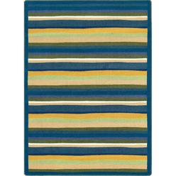 Joy Carpets 1539D-01 Yipes Stripes Bold 7 ft.8 in. x 10 ft.9 in.  WearOn Nylon Machine Tufted- Cut Pile Just for Kids Rug