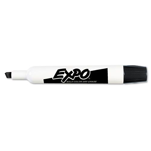 EXPO SAN83001 Dry Erase Marker  Chisel Tip  Black  Dozen