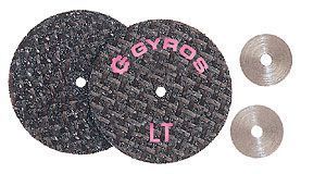 Gyros Fiber Disks LT 11-32102 Fiberglass Reinforced Cut Off Wheels 1" Dia. - Set of 2