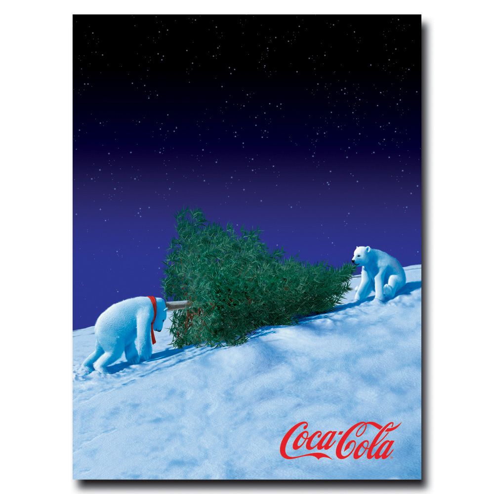 Trademark Global 'Coke Polar Bears with Christmas Tree' Canvas Art