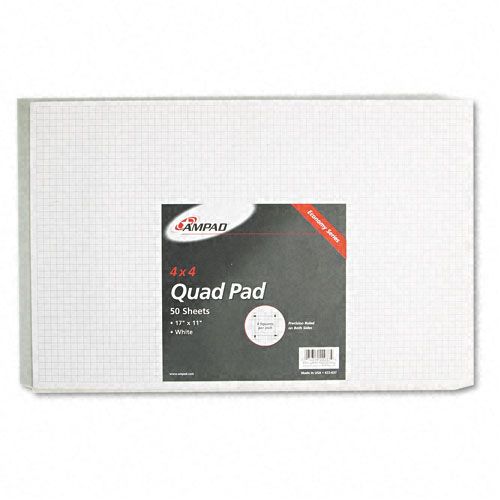Ampad TOP22037 Quadrille Pad, 17 x 11, White, 1, 50-Sheet Pad