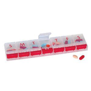 XL 7 Day Pill Reminder with Push Button Pop-up Covers