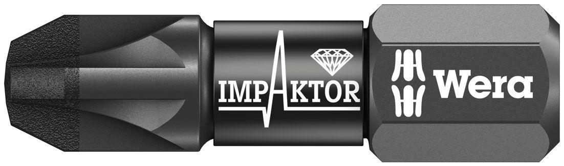 Wera 05057657001 #3 X 50mm Phillips Impaktor Diamond Coated Power Bit, Czech Republic, UPC 4013288157669