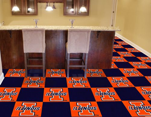 Fanmats University of Illinois Collegiate Carpet Tiles