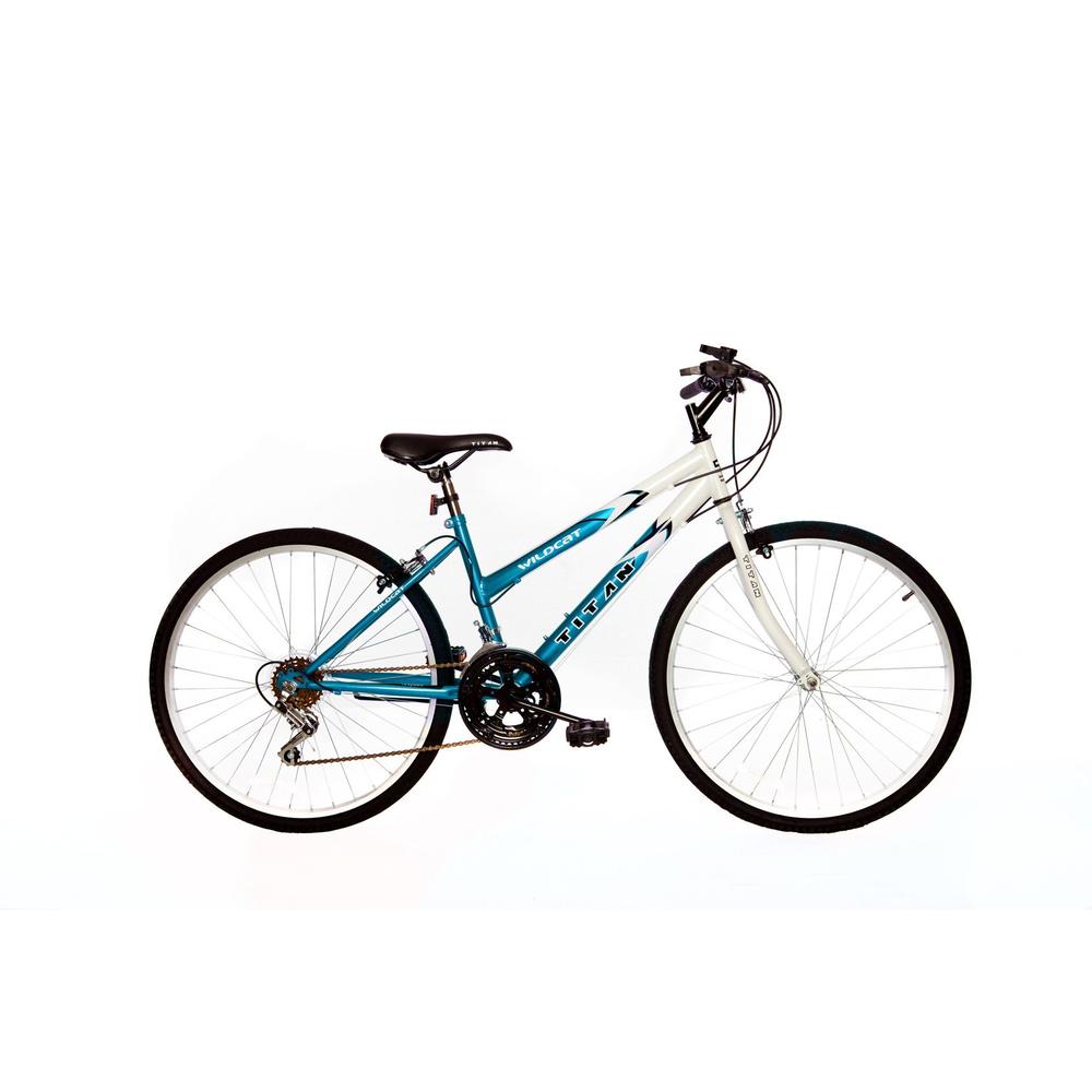 Titan 101-8415 Wildcat Women's 12-Speed Teal Blue/White Mountain Bike