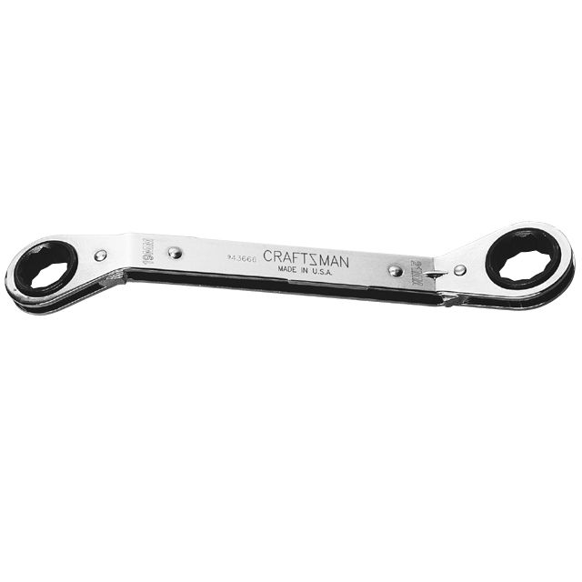Craftsman 1/2 x 9/16 in. Wrench, Offset Ratchet Box End