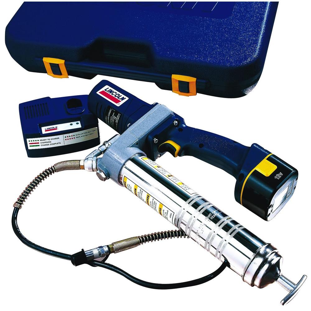 Lincoln Industrial Grease Gun 12 Volt Battery Operated Grease gun includes Blow molded case w/ 1 Batery