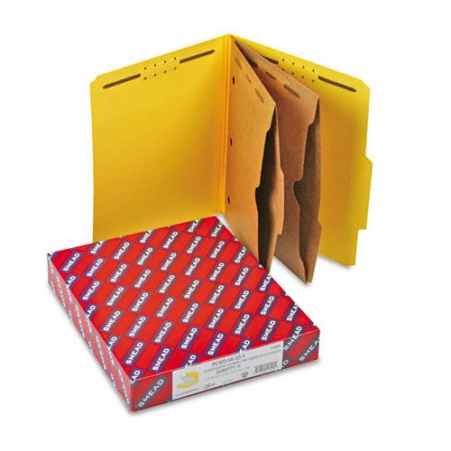 Smead SMD14084 6-Section Folders w/Dividers, Letter, Yellow