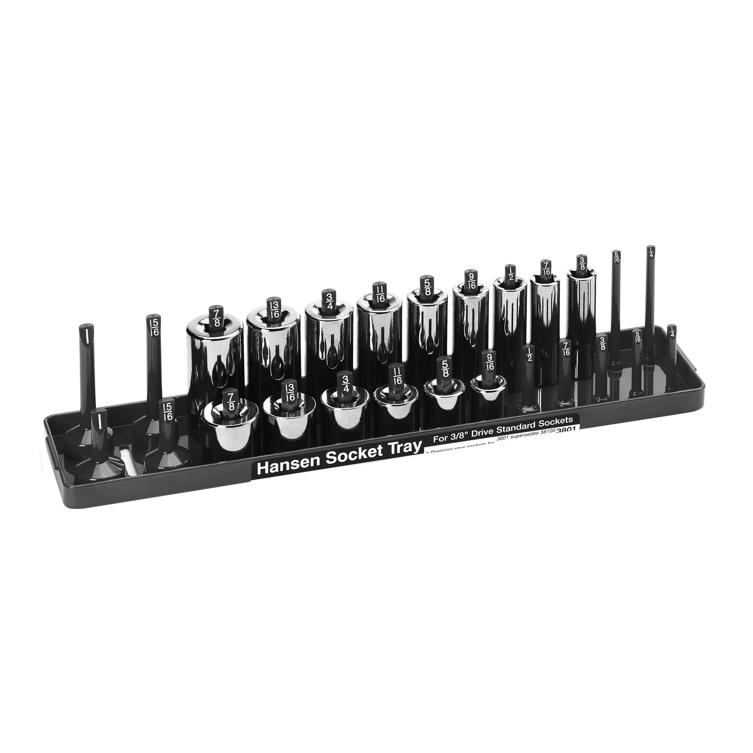 thumbnail image 2 of Hansen Global 1/4 Inch Drive Socket Organizer Tray - Metric & Standard, Orange (Model 1406) - Made In USA 2 of 6