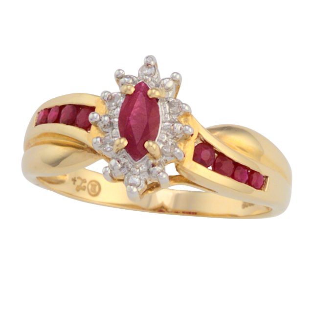 Ruby and Diamond Accent Ring