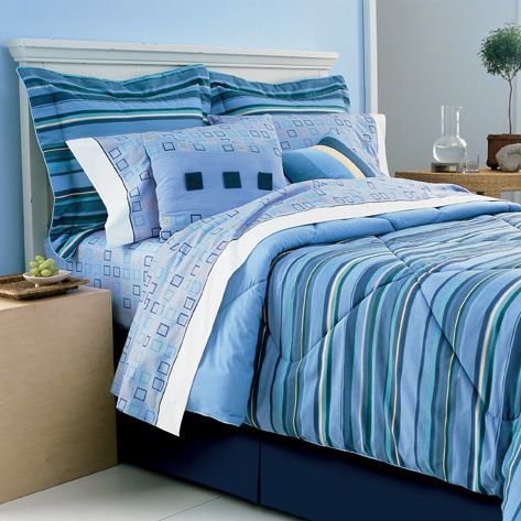Colormate Periwinkle Stripe Comforter