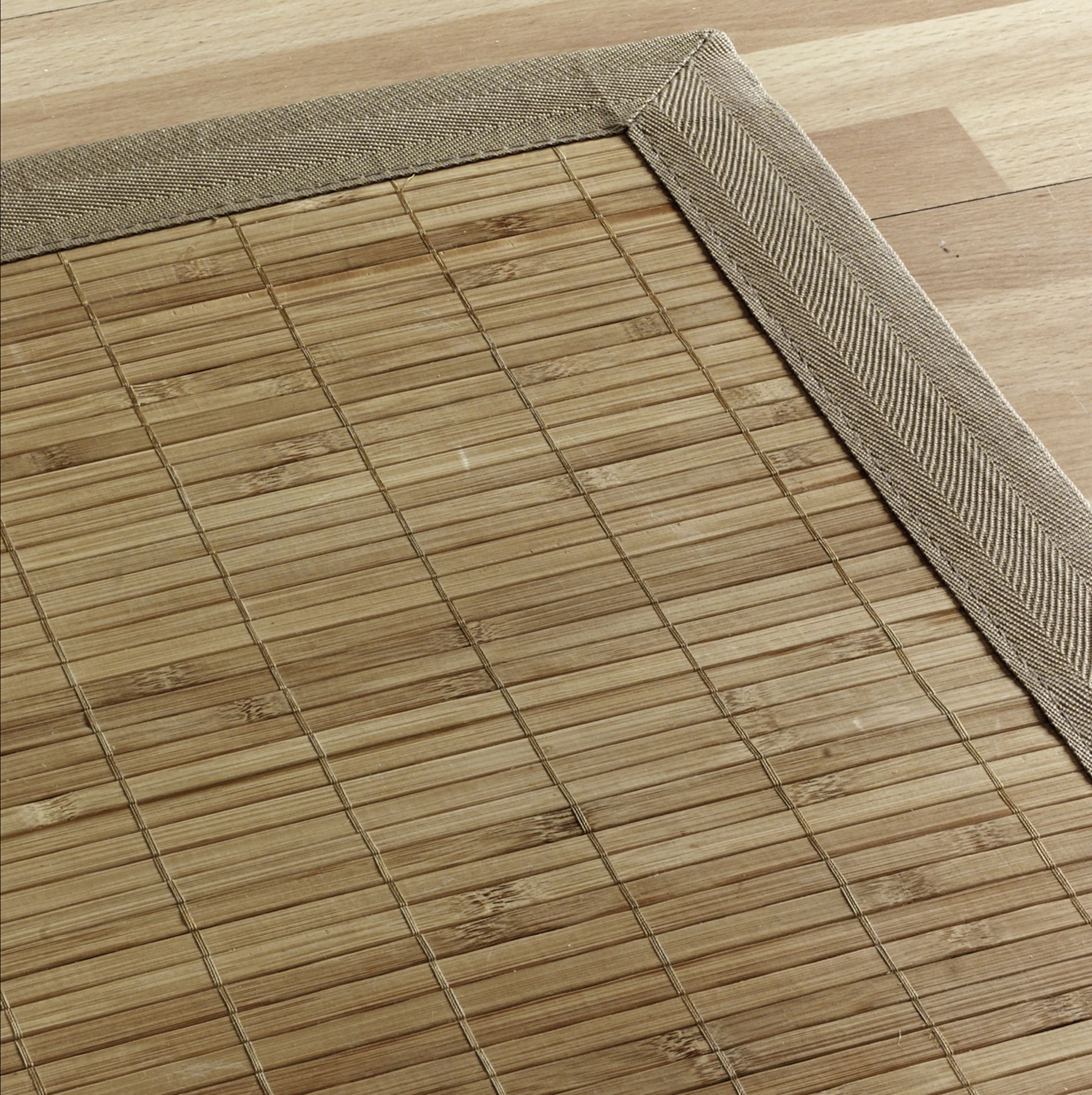 Ty Pennington Style Wood Slat Rug With Cotton Border