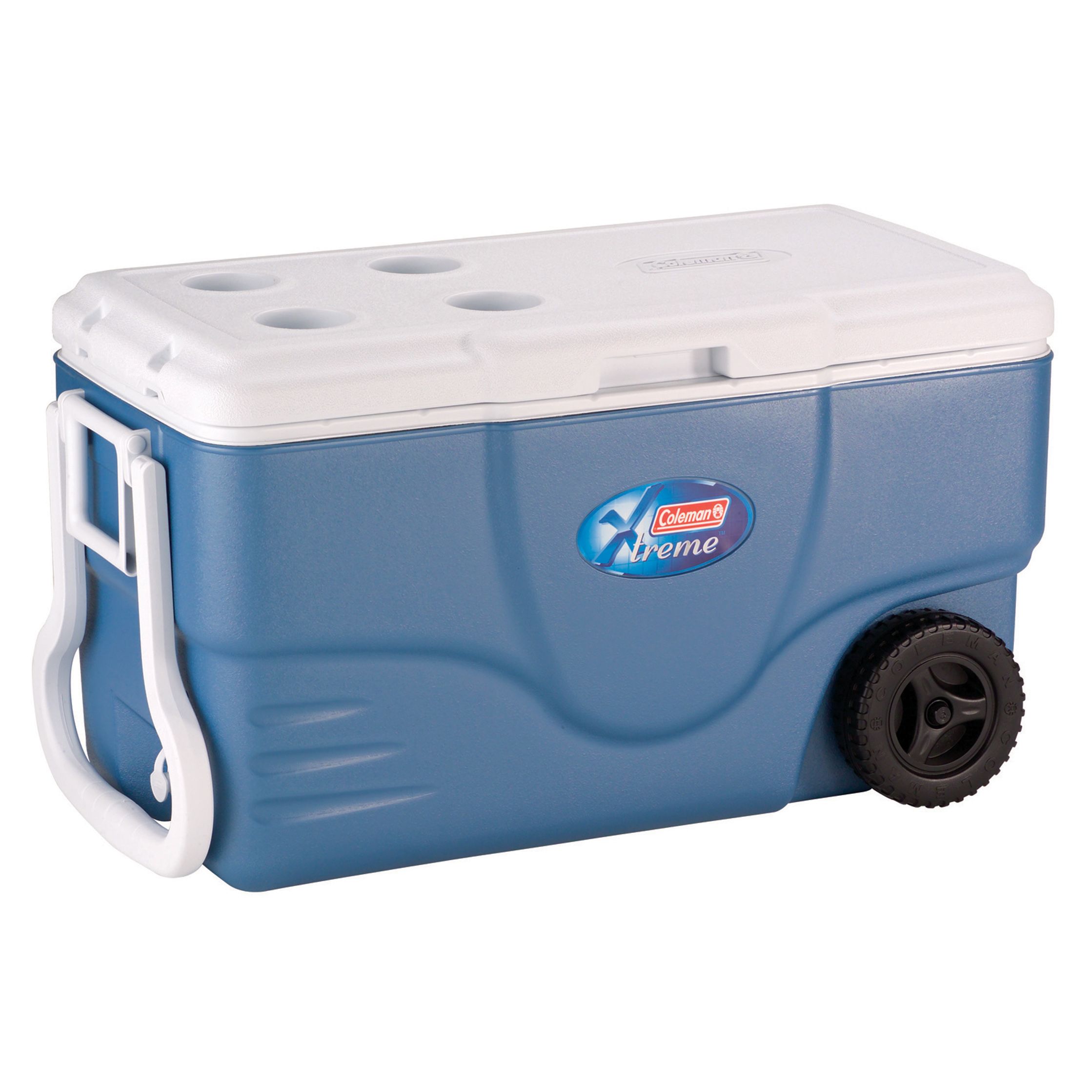 62-Quart Portable Ice Chest Cooler 3-Day Insulated Wheels Blue Camping Outdoor