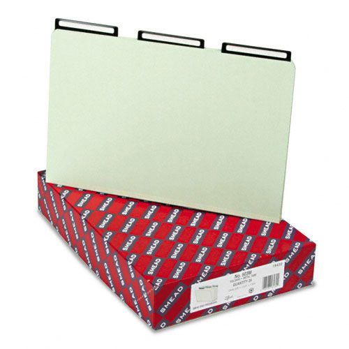 Smead SMD18430 1" Expansion Metal Tab Folders, Legal, Gray Green