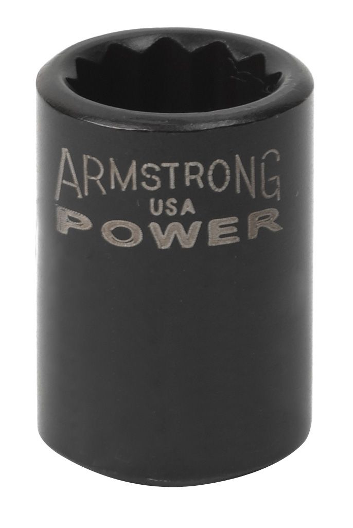 Armstrong 3/8 in. Drive 7/16 in. 12 point Black Oxide Standard Length Socket
