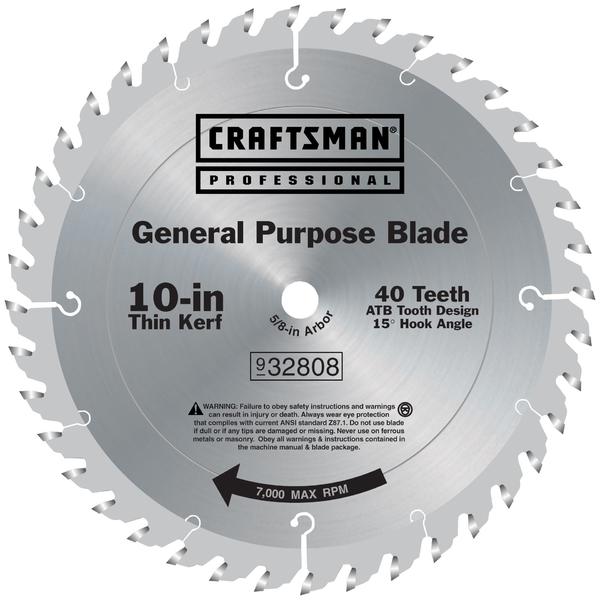 Craftsman 32808 10 in. Carbide Pro Saw Blade 40T Sears Outlet