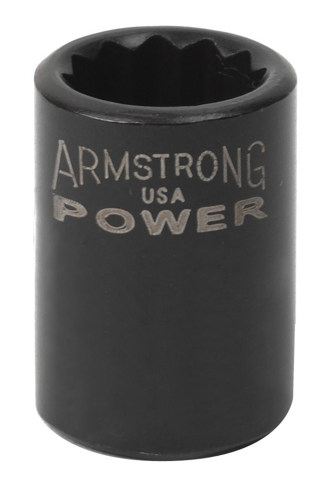 Armstrong 3/8 in. Drive 1/2 in. 12 point Black Oxide Standard Length Socket