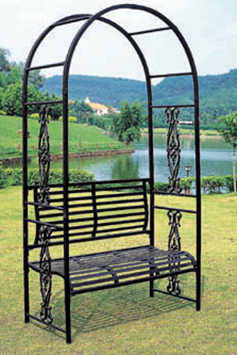 Wrought Iron Collections Wide Arch With Bench