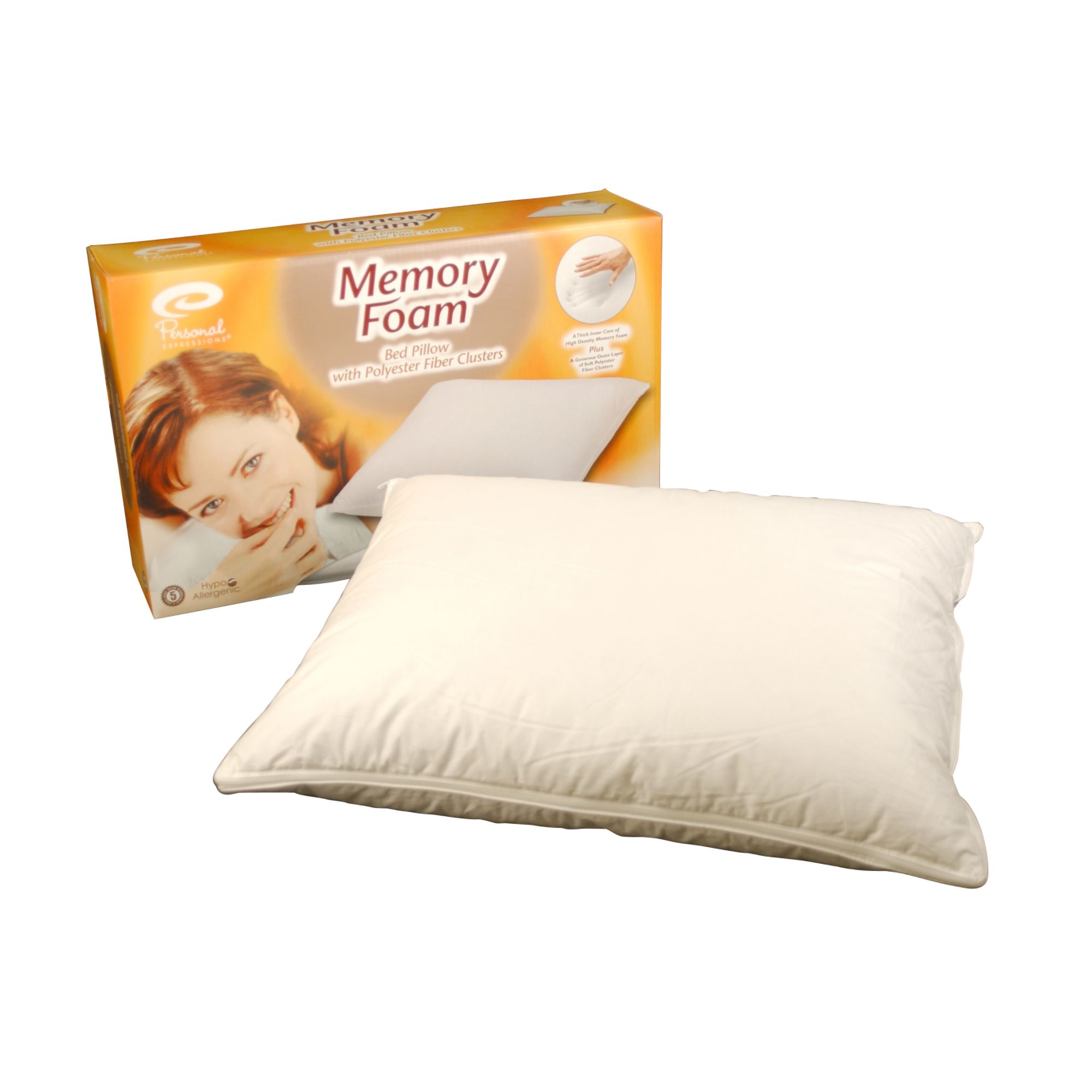 Personal Expressions Memory Foam Pillow with Fiber Clusters