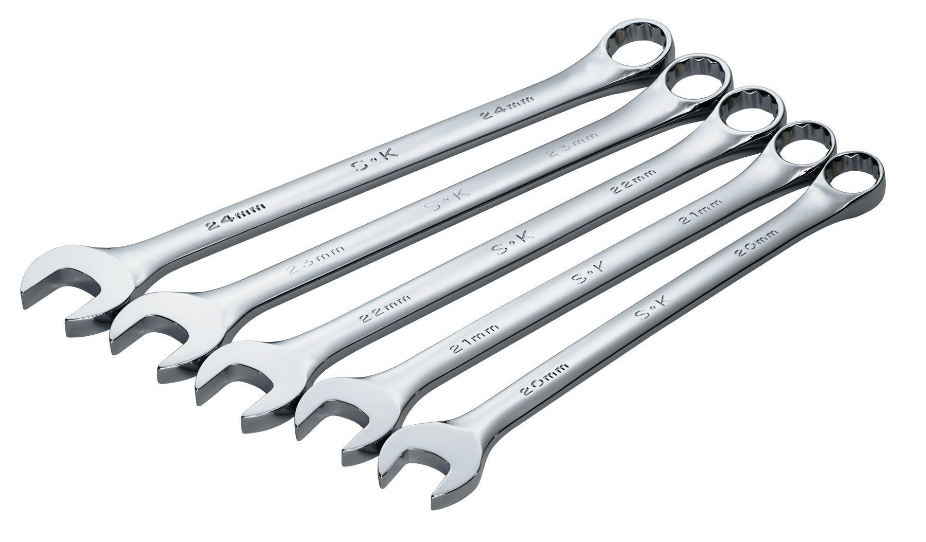 SK 5 Pc 12 Point SuperKrome Metric Long Pattern Combination Wrench Set