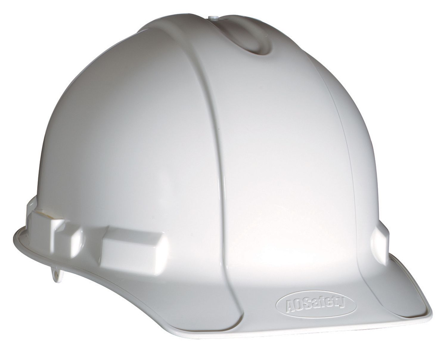 AOSafety White Hard Hat with Pin-Lock Adjustment