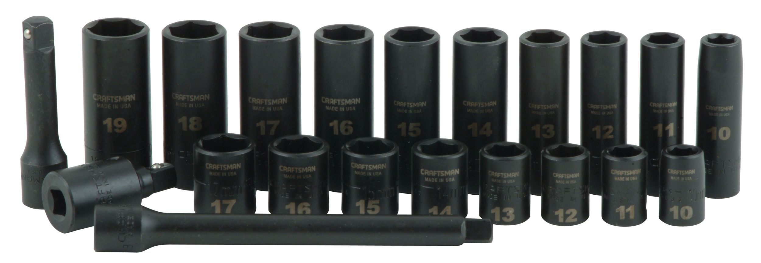 Craftsman 21 pc. Easy Read Impact Socket Set, 6 pt. Std. and Deep, 3/8 in. Dr.