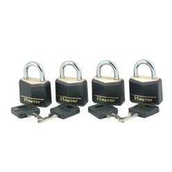 Master Lock 131Q Master Lock 1-3/16 In. W. Black Covered Keyed Alike Padlock (4-Pack) 131Q
