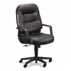 HON 2090 Leather High-Back Adjustable Chair, Black