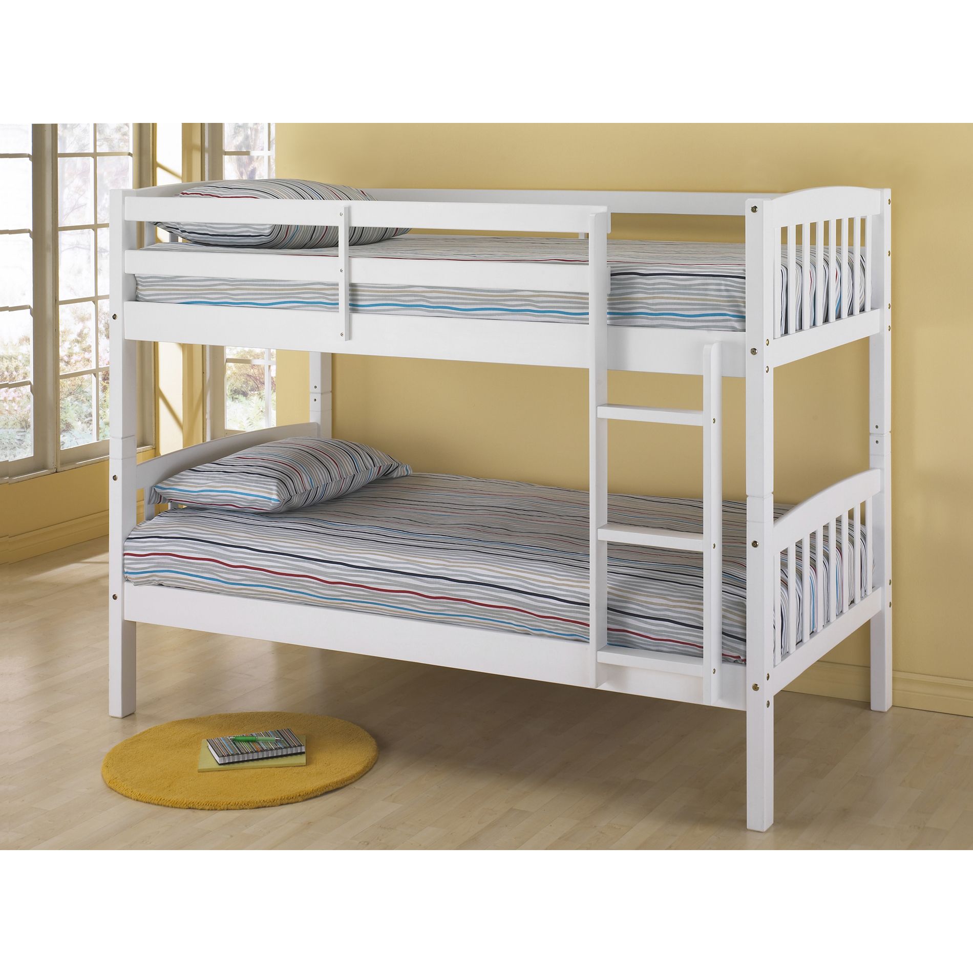white small bunk beds
