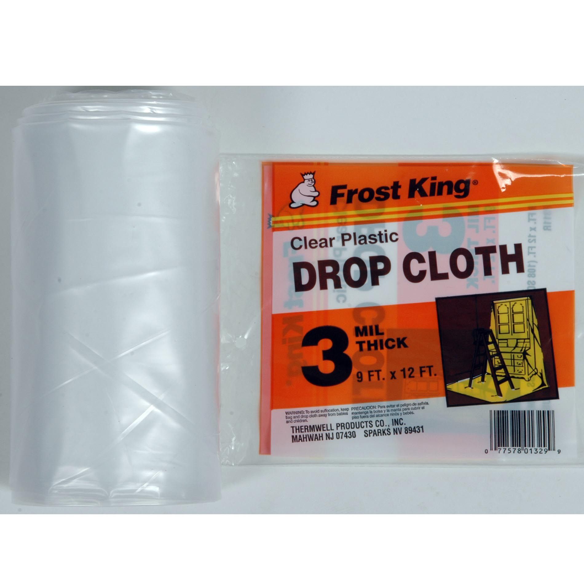 Frost King Extra Heavy Weight Plastic Drop Cloth, 9  x 12 ft. - Clear
