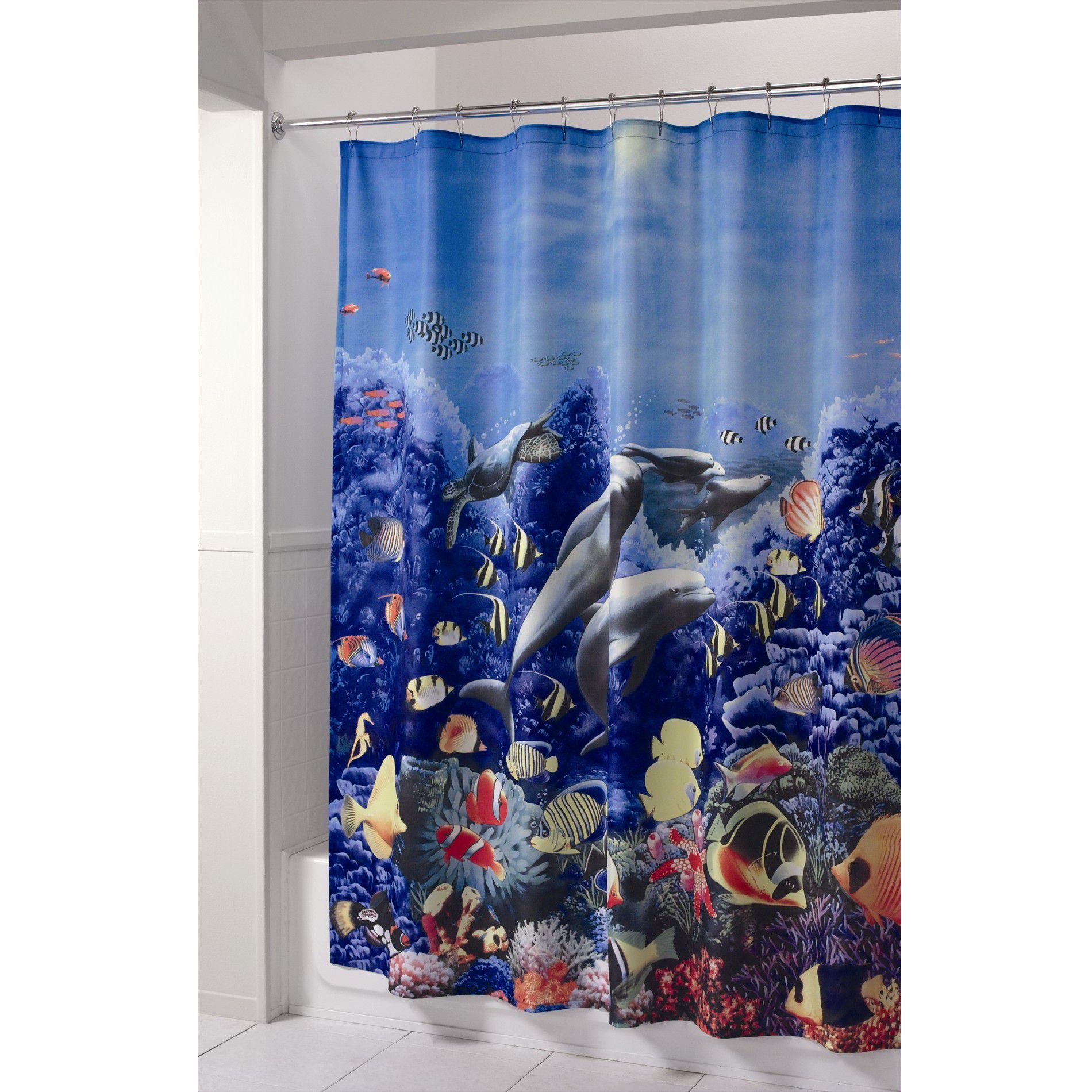 Essential Home Shower Curtain Dolphin Fabric