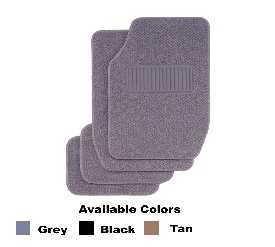 Kraco 4-Piece Textured Carpet Mat Set-Heel Pad-Nib Back