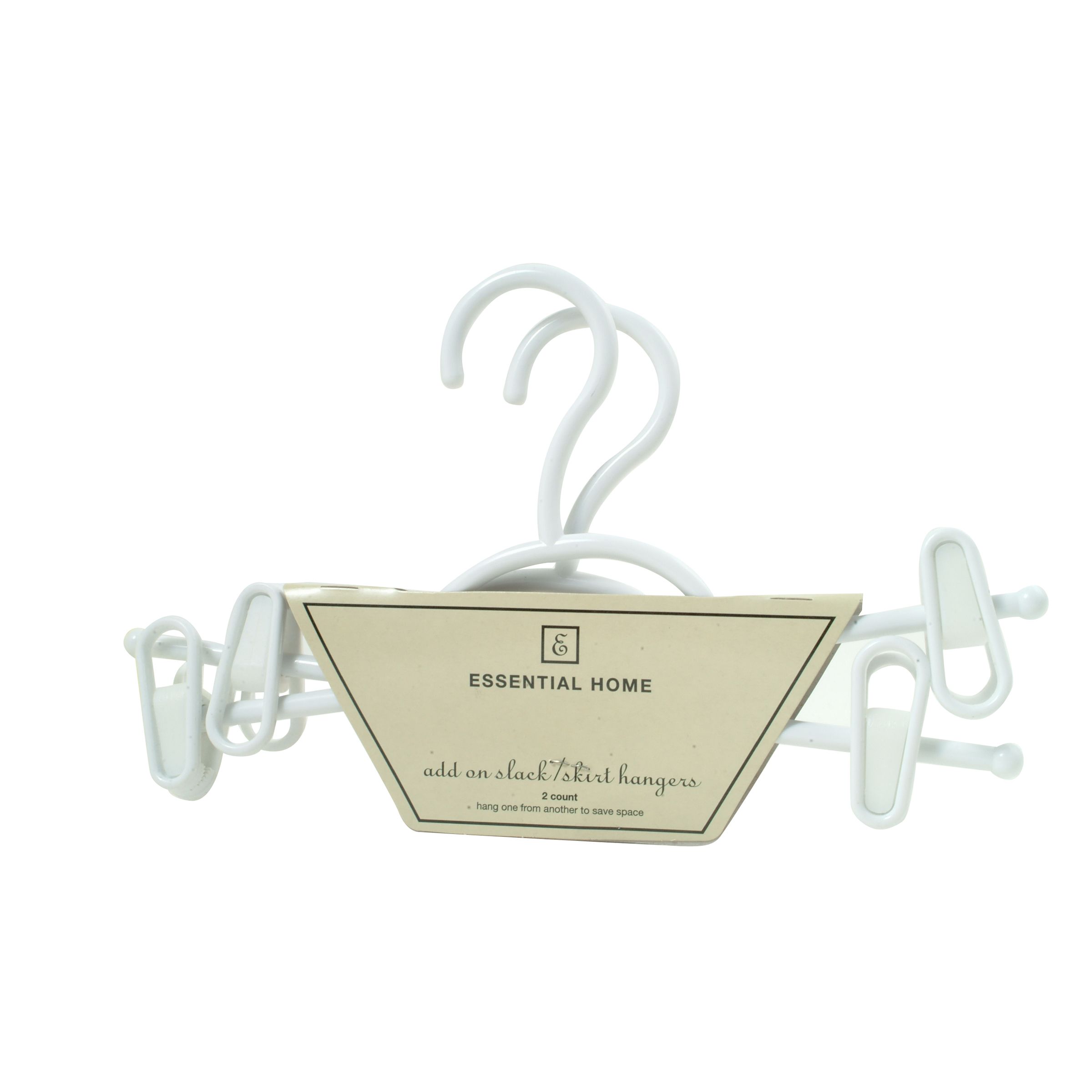 Essential Home Plastic Skirt Hanger White 2 Pack