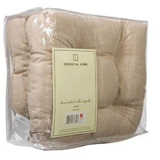 Essential Home Textured Natural Chair Pads 2pk 16x15