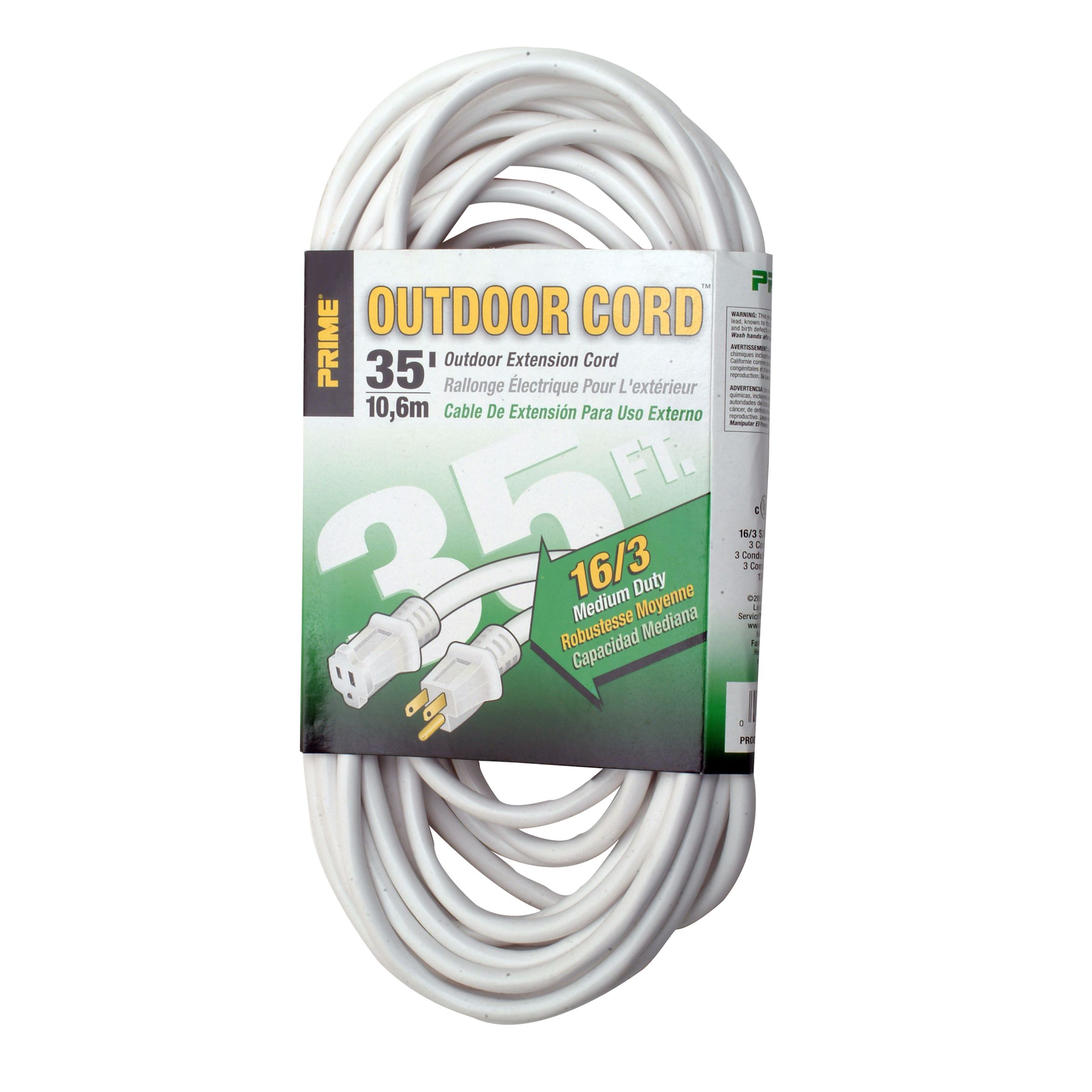 Prime Wire Outdoor Extension Cord 35 Foot White