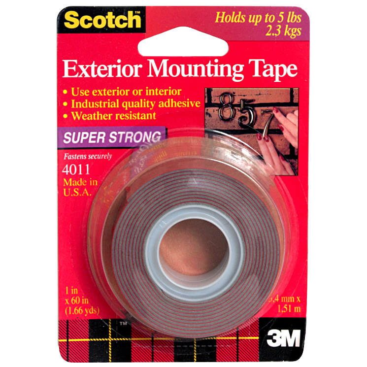 Scotch Mounting Tape, Exterior, Super Strong, 1-Inch, 1 roll