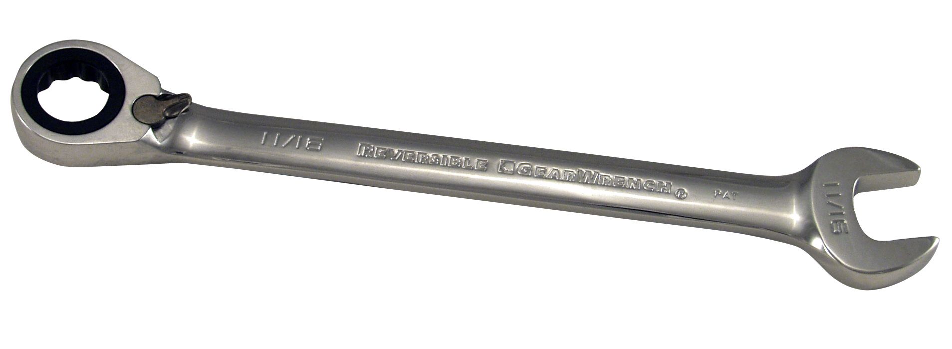 GearWrench 11/16 in. Full Polish Reversible Ratcheting Combination Wrench