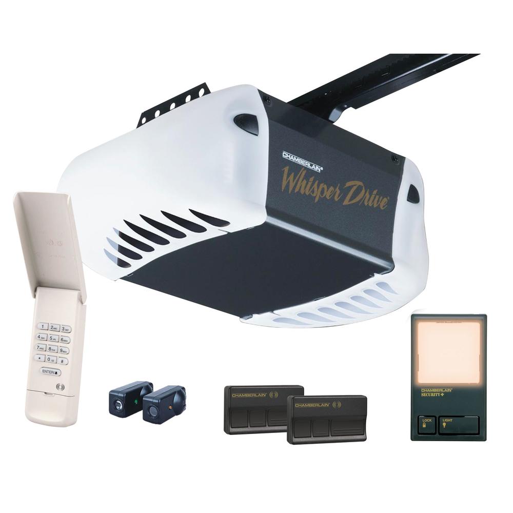 Chamberlain 1/2 HP Whisper Belt Drive Garage Door Opener with 2 Multi-Function Remotes WD822KD