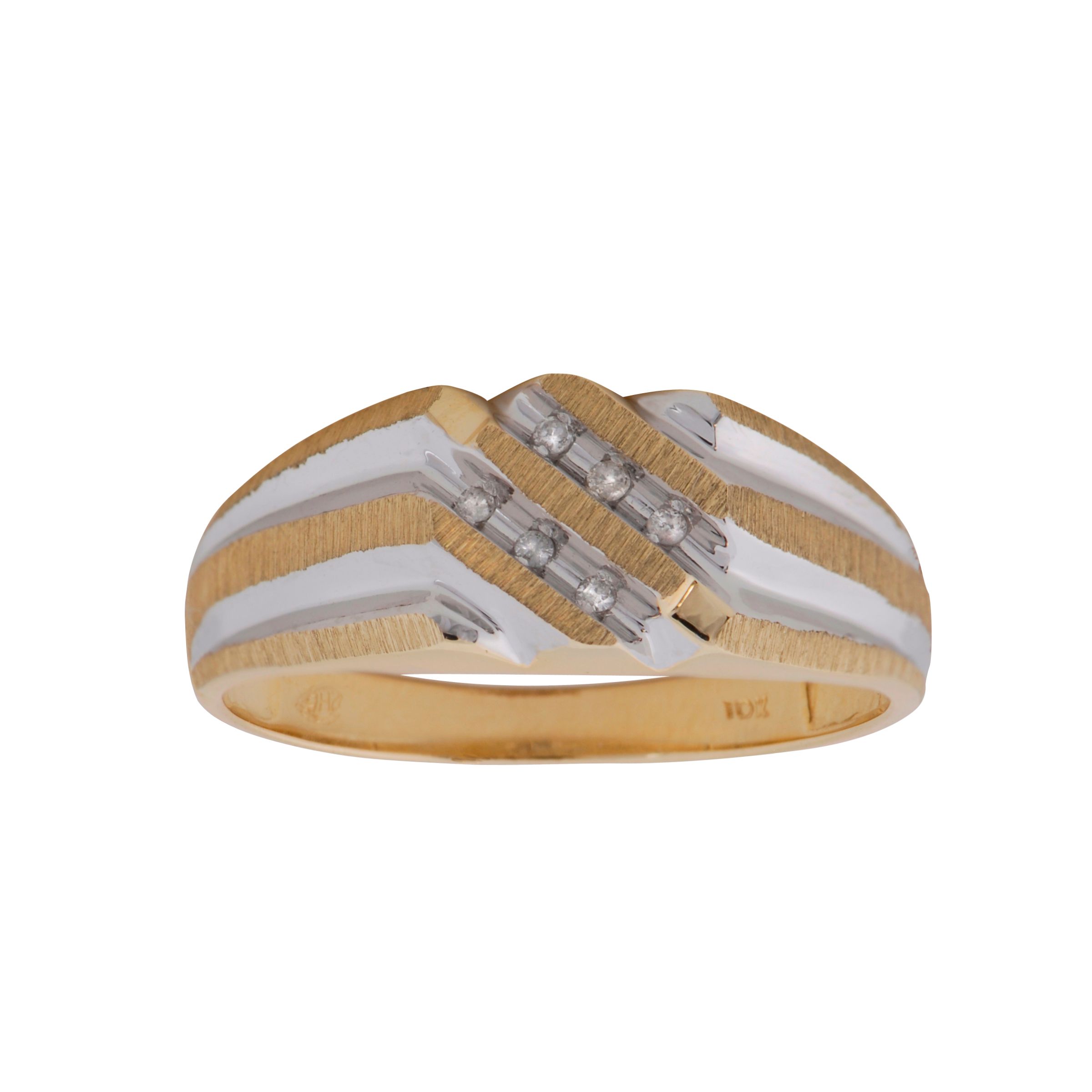 Mens Diamond Ring. 10K Yellow Gold_in Size 10.5