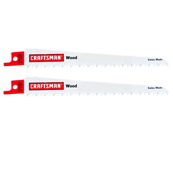 Craftsman 66385 6 In Reciprocating Saw Blades Wood 6 Tpi 2