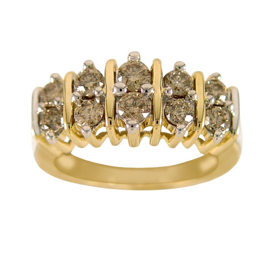 1 ct. tw.* Champagne Diamond Fashion Ring. 10K Yellow Gold