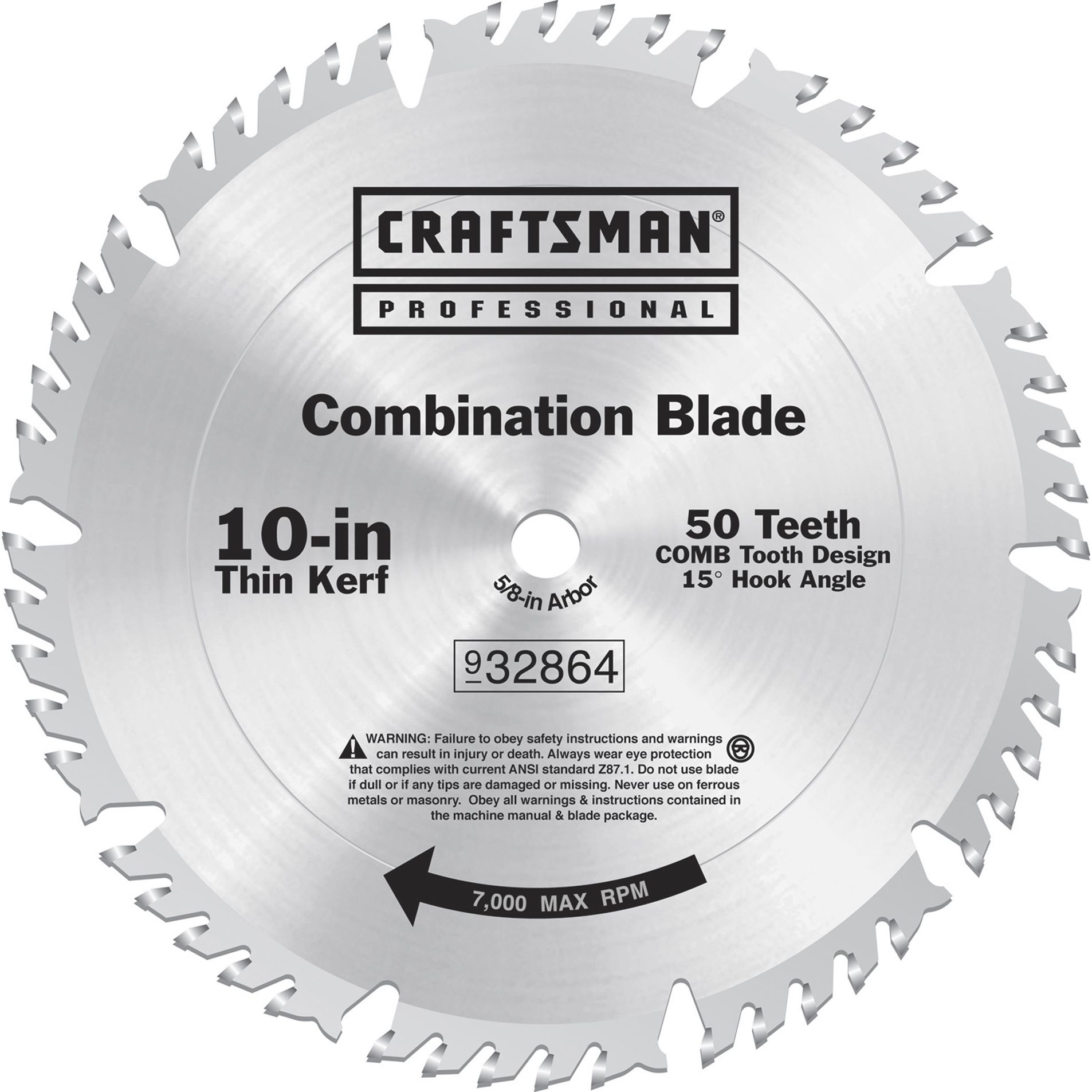 Craftsman 10 in. Carbide Saw Blade, 50T