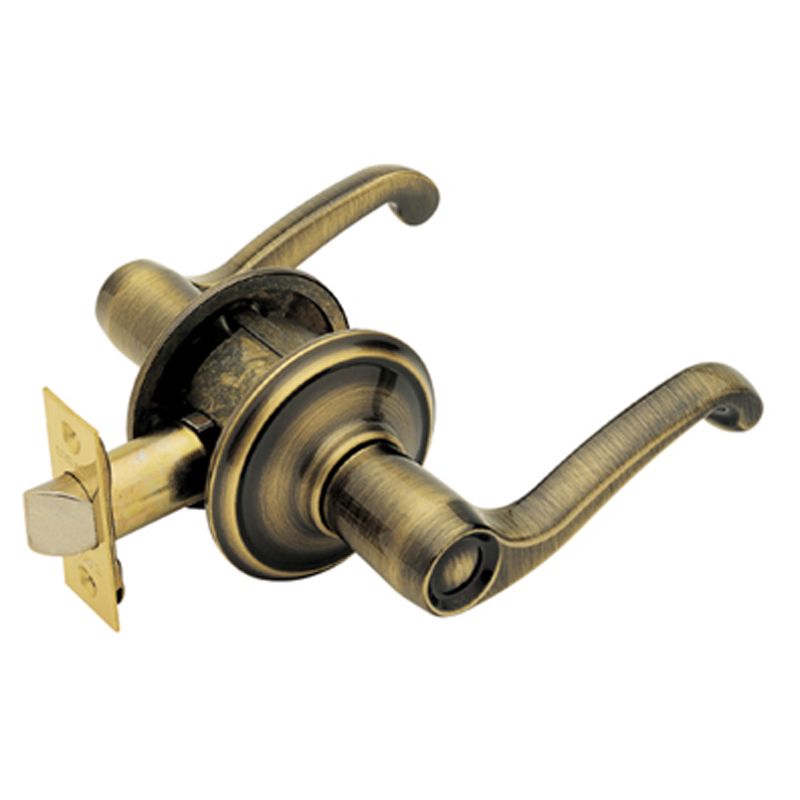 Schlage Flair Privacy Lever Handle - Antique Brass