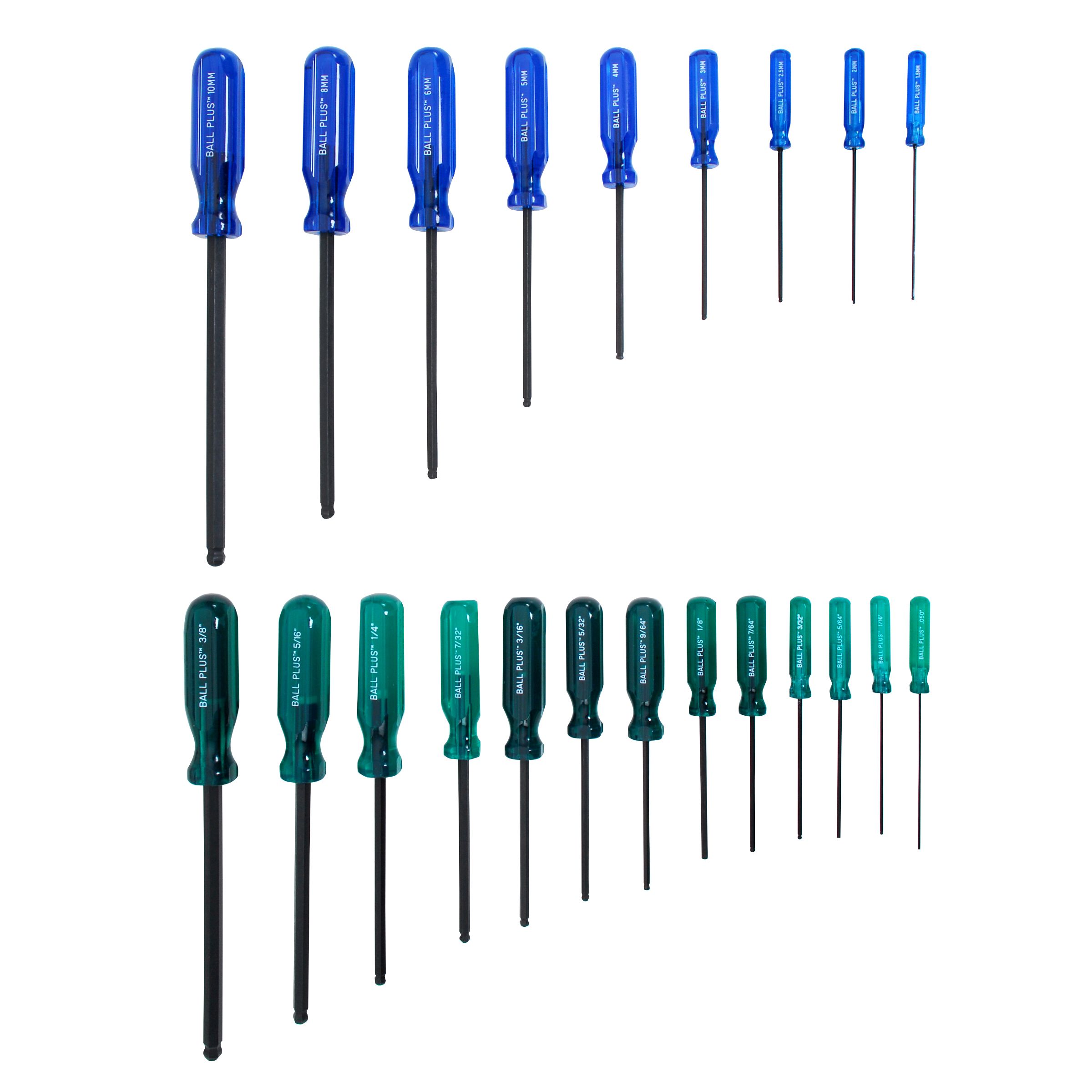 Allen Ball Plus 22pc Inch & Metric Regular Length Screwdriver Set