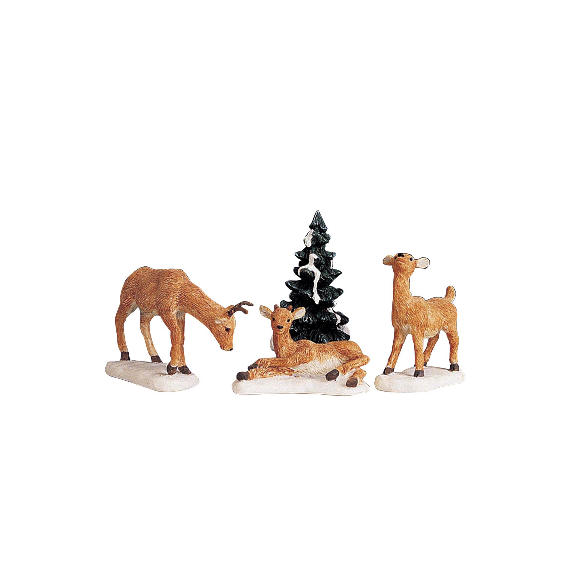 Simply Christmas Dad and Fawns, Set of 4